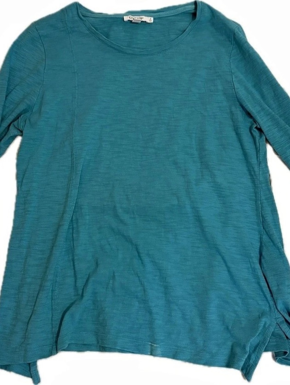 Chico's 3/4 Sleeve Top in Blue Size 2